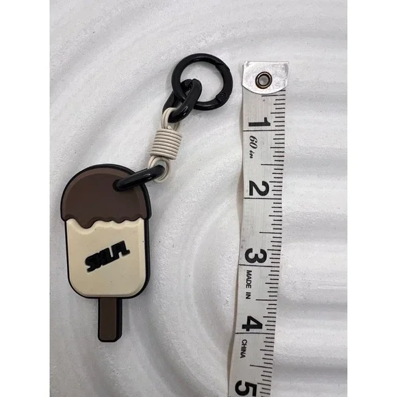 NWT Ice Cream Popsicle Keychain Brown Tan Rubber‎ Bag Charm Y2K Cute Style - Picture 2 of 2